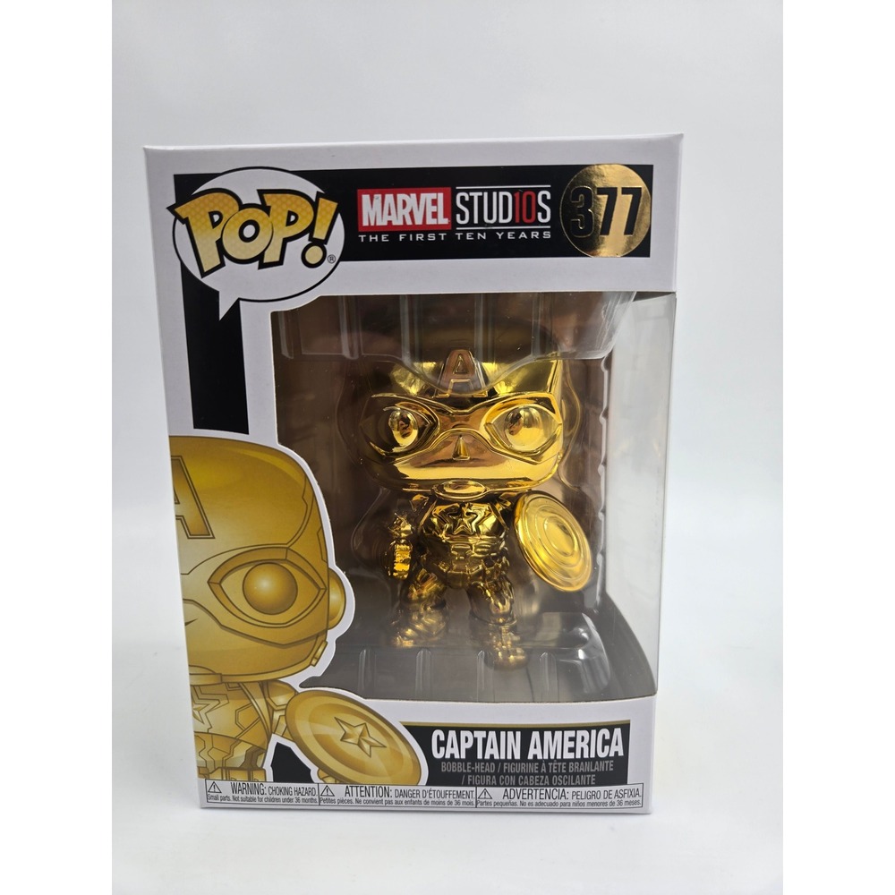 Funko Pop! Marvel Studios First Ten Years Captain America Gold Chrome #377